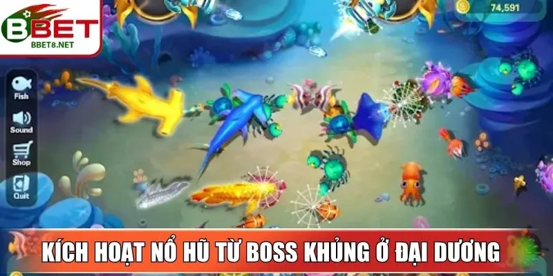 Bắn Cá Jackpot – Trải Nghiệm Săn Hũ Đại Dương Hấp Dẫn 4 Sin88 Kích hoạt nổ hũ từ boss khủng ở đại dương