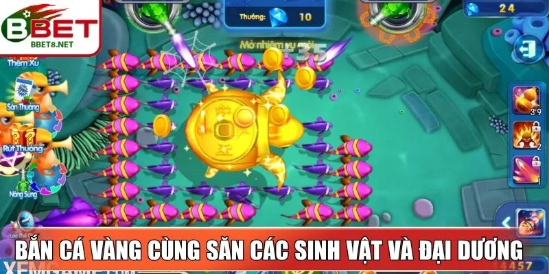 Bắn Cá Vàng – Săn Thưởng Hấp Dẫn Với Kho Báu Đại Dương 2 Sin88 Bắn cá vàng cùng săn các sinh vật và kho báu đại dương