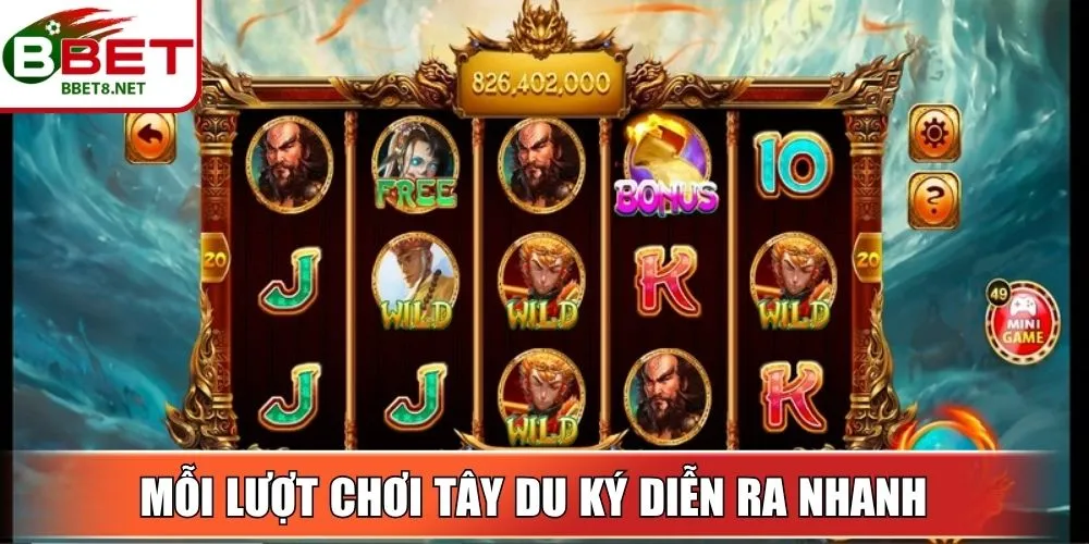 Mỗi lượt chơi Tây Du Ký diễn ra nhanh, phần thưởng hấp dẫn